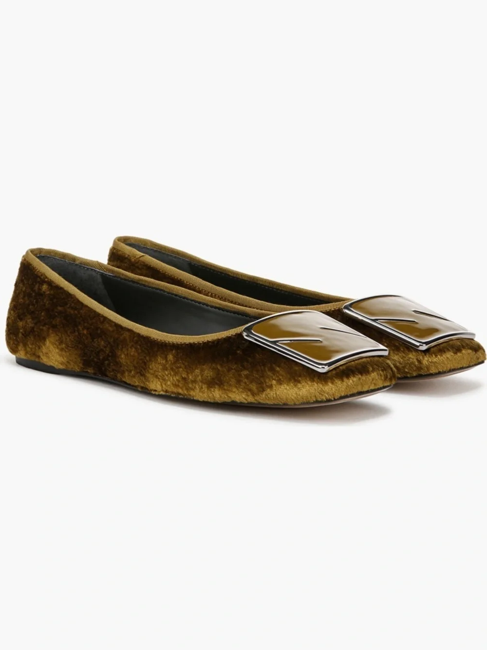 Franco Sarto olive velvet amaya flats NWT